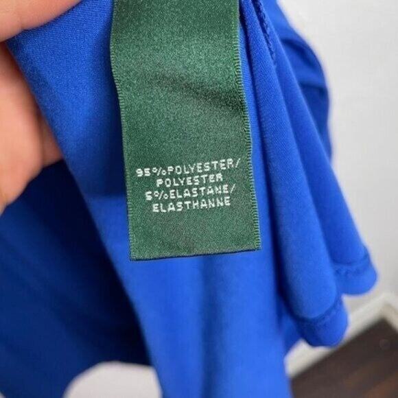 Lauren Ralph Lauren Women's Plus Size 14 Blue Short Sleeve V-Neck Causal Dress - Picture 4 of 13